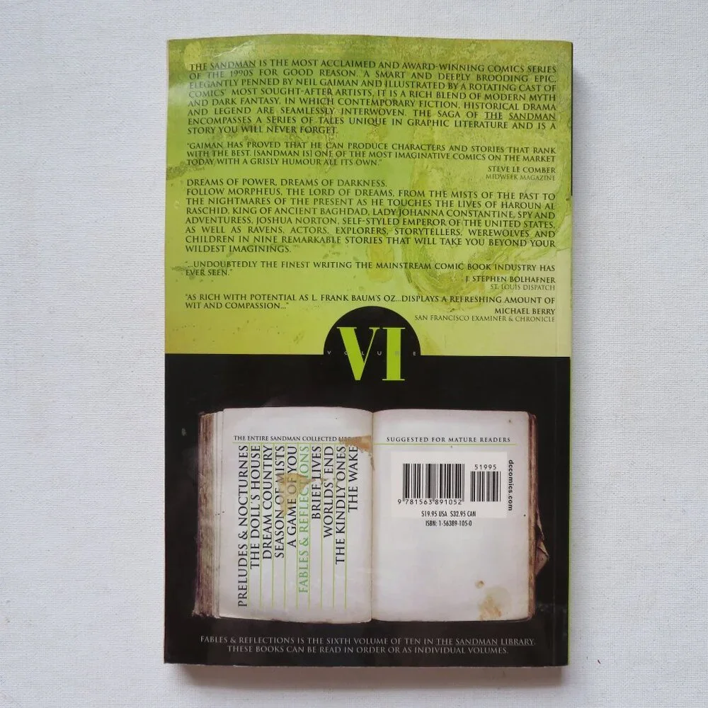 The Sandman Vol. VI Fables & Reflections by Neil Gaiman 1993 Comic